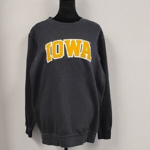 Iowa (Hawkeyes) Crewneck Black & Gold Sweatshirt, Sz Med